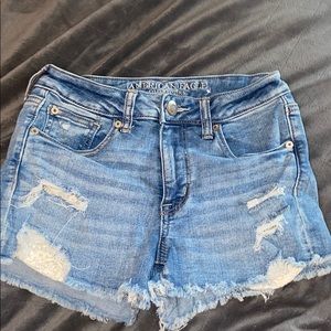 High waisted stretchy jean shorts